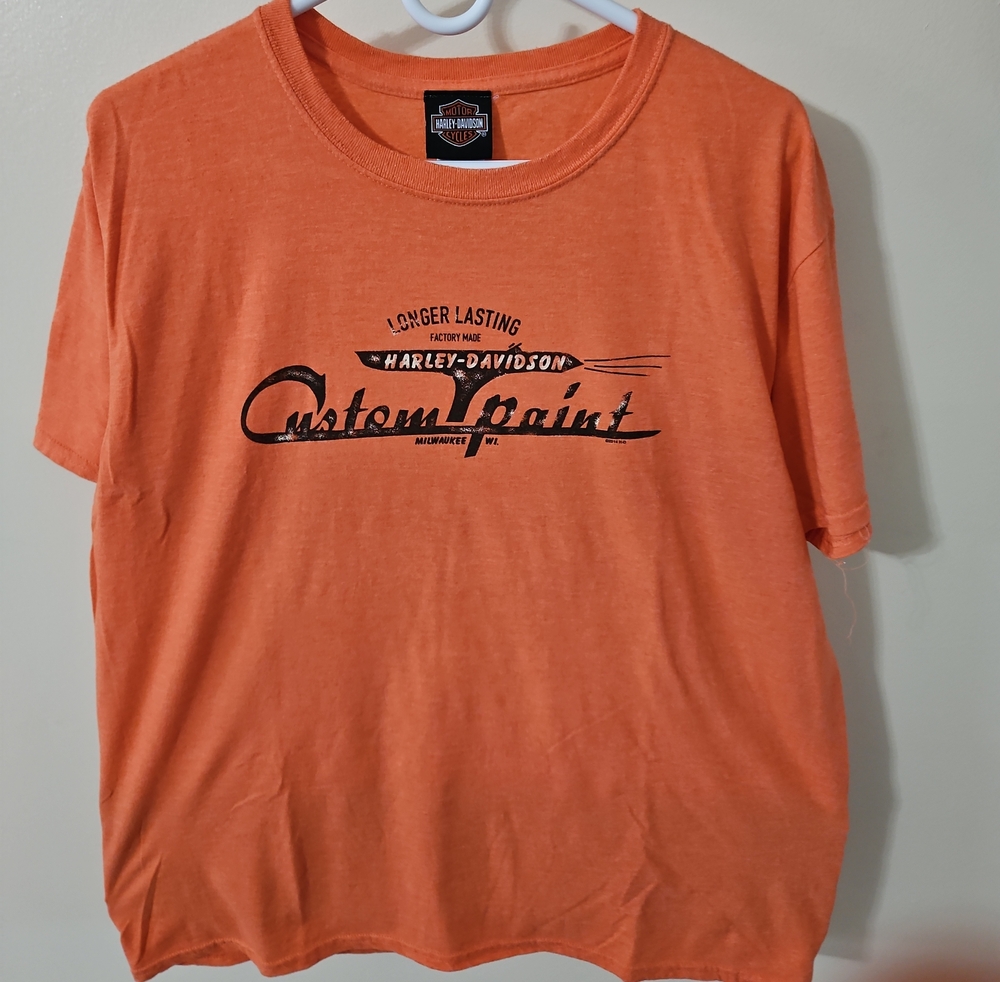 Harley-Davidson Orange Custom Paint Logo Short Sleeve Tee